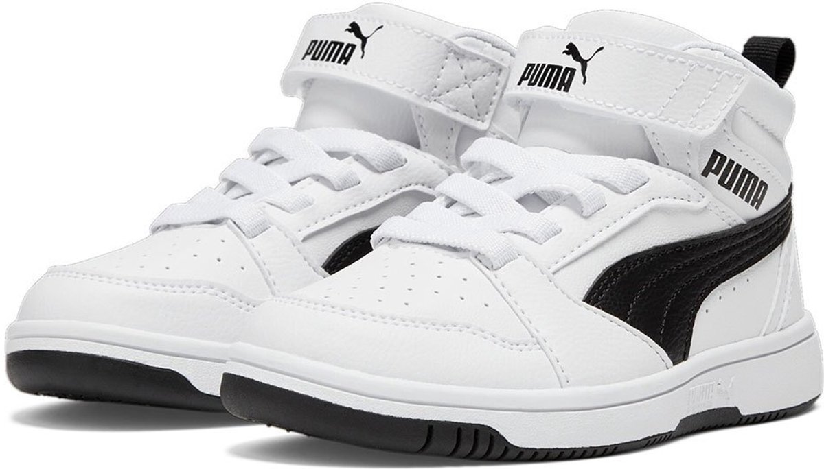 Puma Rebound V6 Mid Ac+ Schoenen 1/2 Jongens Meisjes Zwart