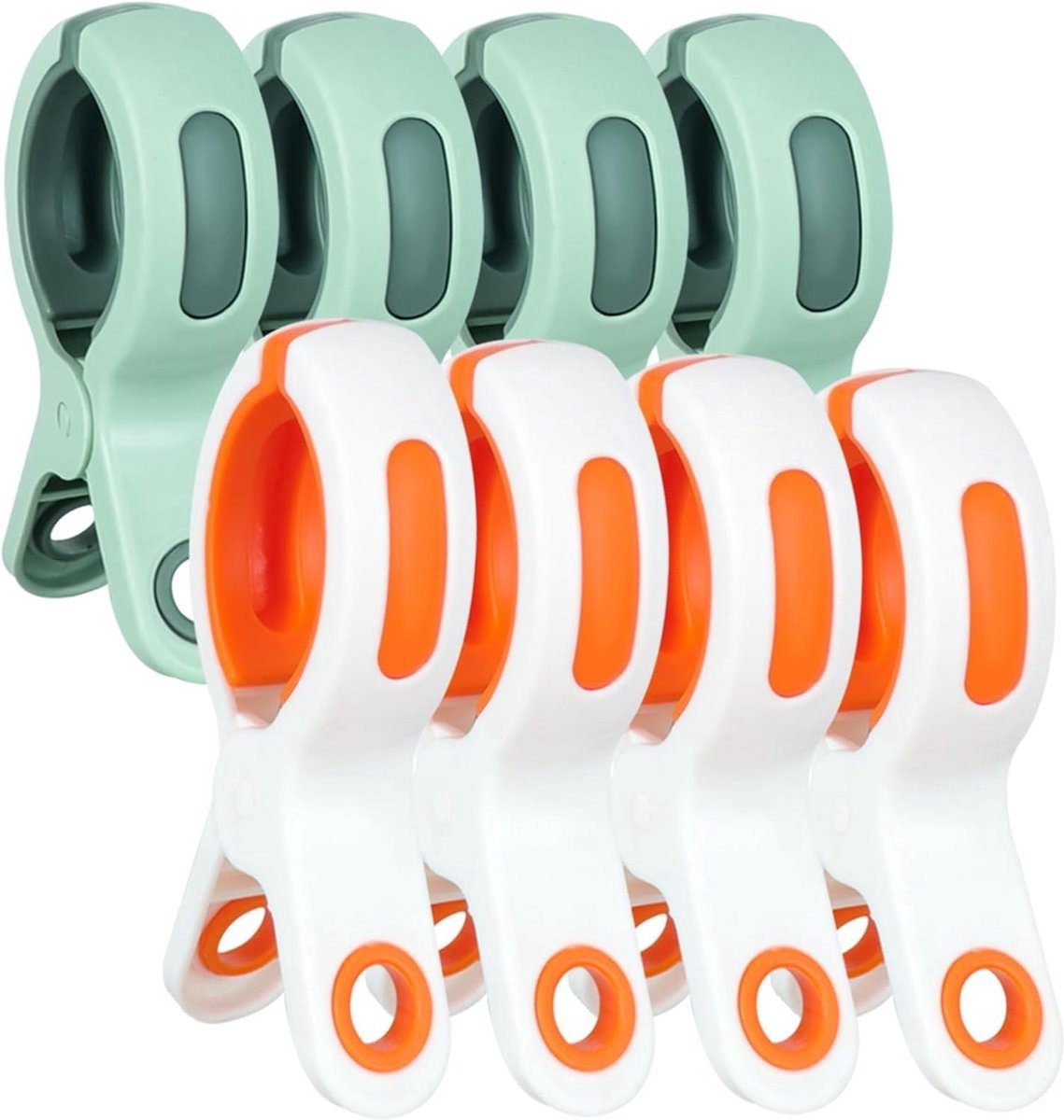 WNHB® Handdoekklemmen strandstoel 8 stuks - grote winddichte clips - stevige wasknijpers voor handdoek ligbed zwembad en kleding