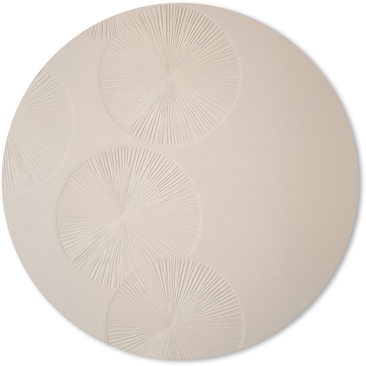 Muismat rond 40x40 cm - Mousepad Japandi - Beige - Modern - Ronde muismatten