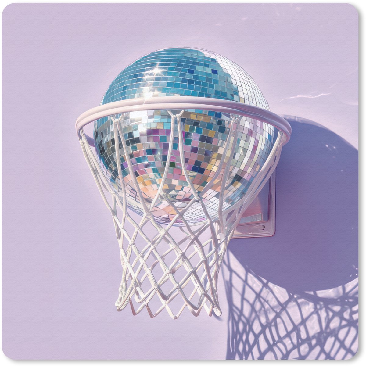 Muismat 20x20 cm - Mousepad Discobal - Basketbalring - Grafisch - Muismatten