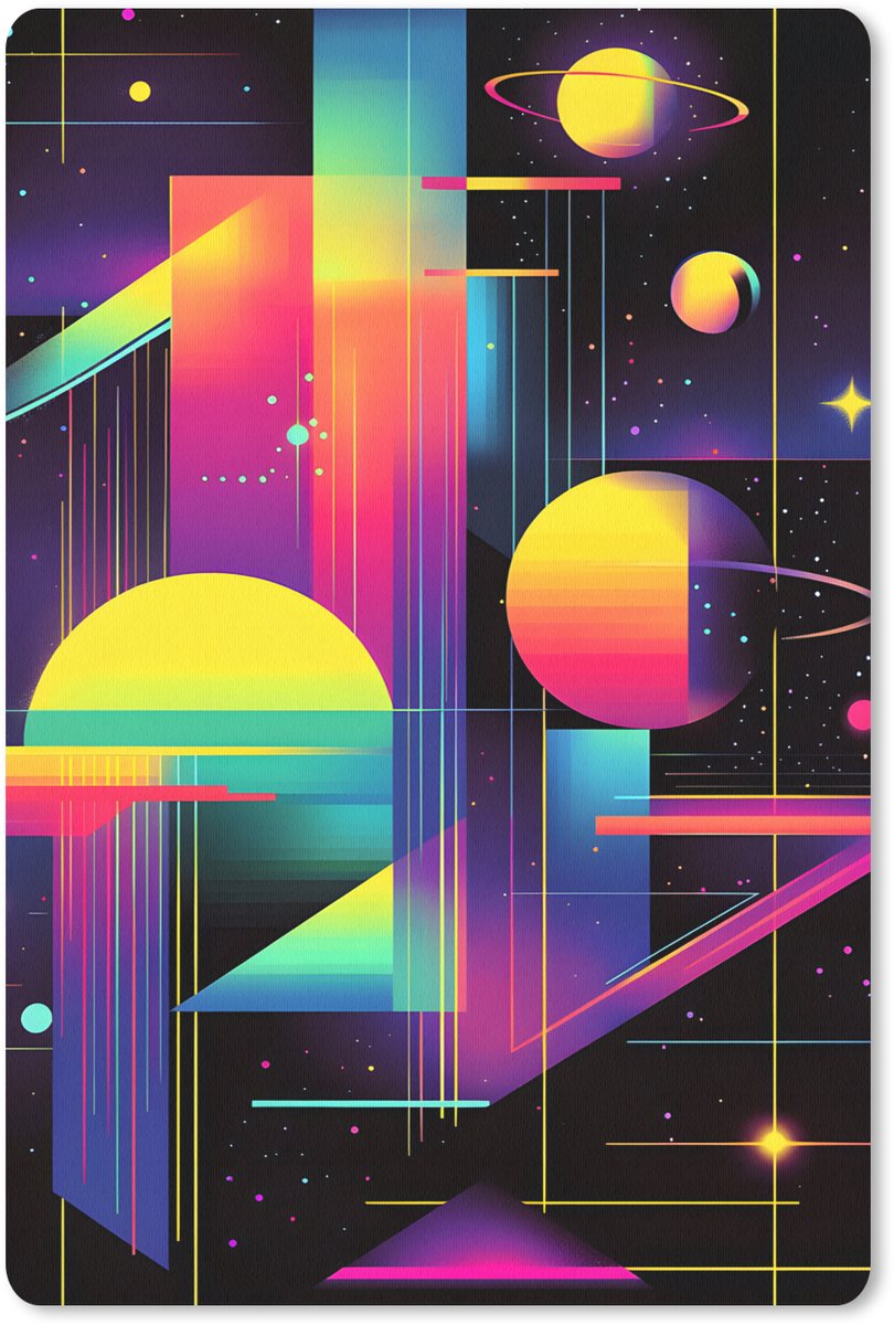 Muismat 18x27 cm - Mousepad Abstract - Vormen - Kleurrijk - Lijnen - Muismatten