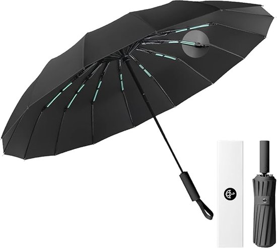 Stormparaplu - 16 Ribben - Automatisch Open/Sluit - UV50+ & Waterdicht - Voor 2 Personen