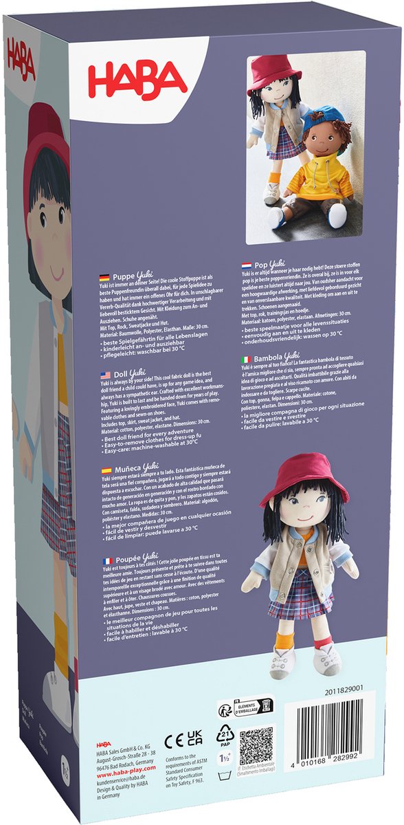Haba stoffen pop Yuki - 30 cm van Haba — afbeelding 5