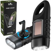 Boncy® Opwindbare LED Zaklamp - Knijpkat Oplaadbaar Zonder Batterij - Dynamo Opwindbaar Noodverlichting bij Stroomuitval - Militaire Nood Zaklampen Handmatig Noodlamp met Hendel en Zonne Energie - Noodpakket Waterdicht voor Kinderen Kind Volwassenen
