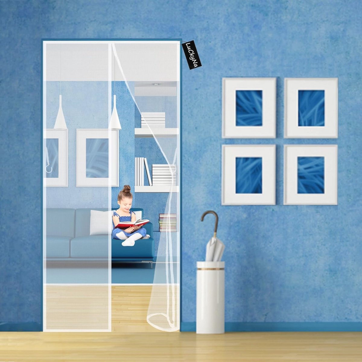 Magnetisch Vliegengordijn 110 x 230 cm - Automatisch Sluiten en Klittenbandsluiting voor Deuren - Ideaal voor Terras, Balkon en Keuken