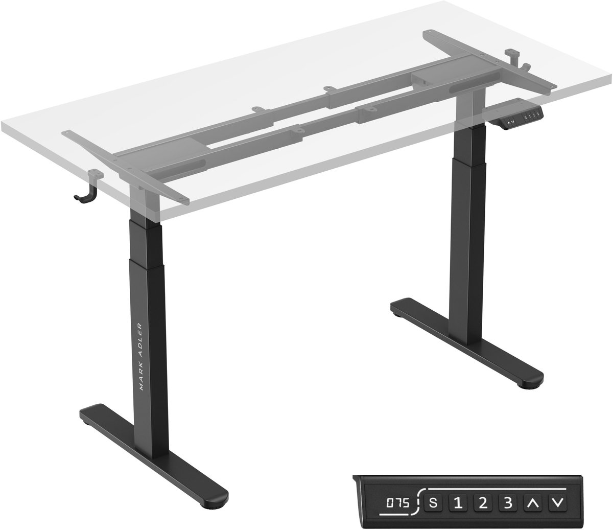Mark Adler Xeno 6.0 Elektrisch ZIT STA Verstelbare Bureau Frame – Tot 126 cm Hoogte, USB Poorten, 100 kg Draagvermogen