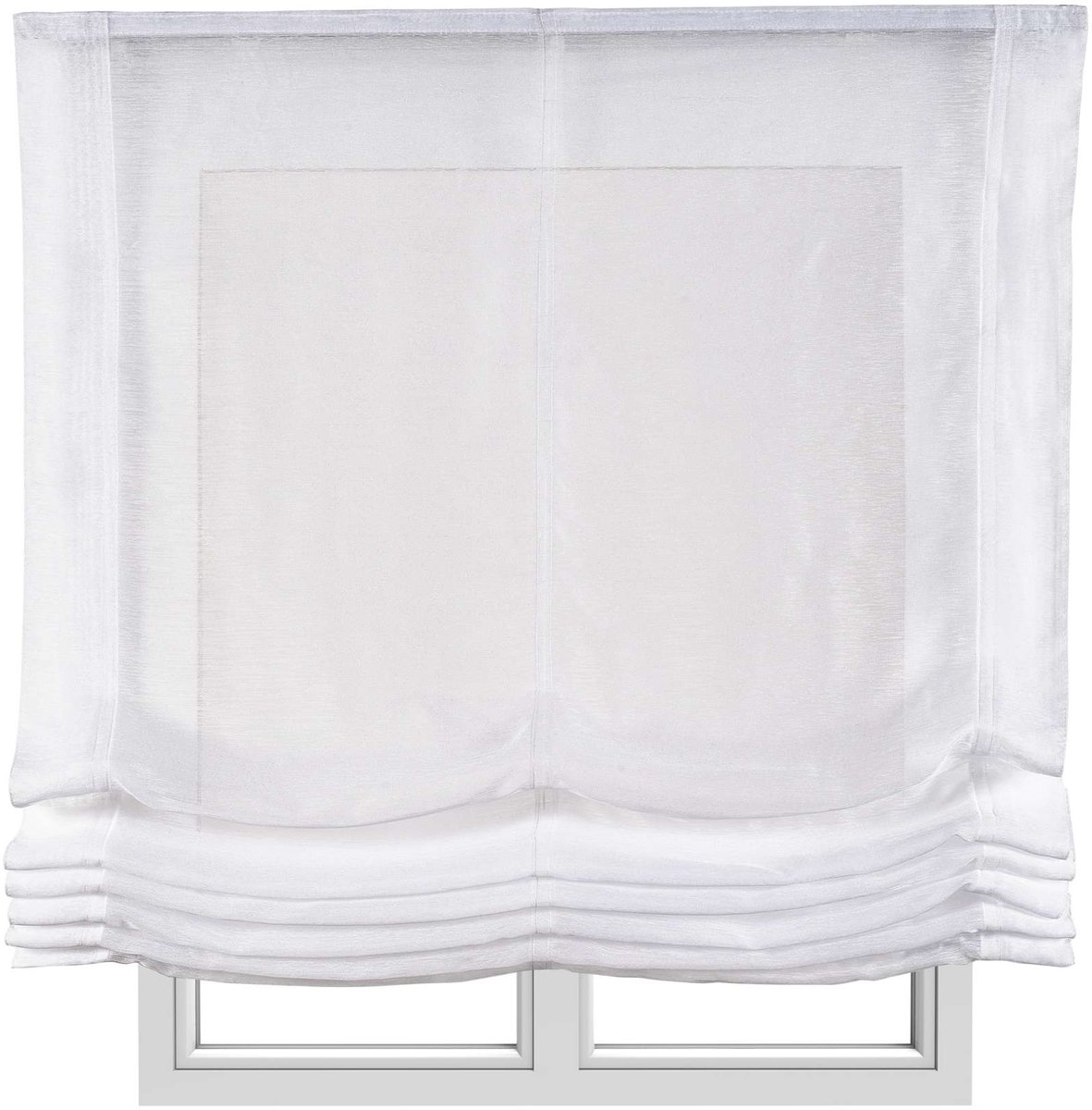Storesdeco - Vouwgordijn effen zonder stokken, basis doorschijnend, Wit 150x175 cm