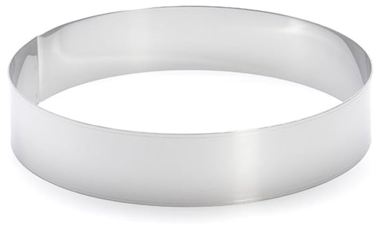 Ibenzoa® Roestvrijstalen ronde taartring voor perfecte desserts - 22 cm diameter, 4,5 cm hoog