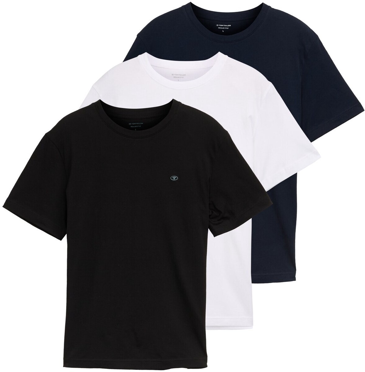 Tom Tailor - Basic T-shirts in een set van 3 - Maat XXXL - White