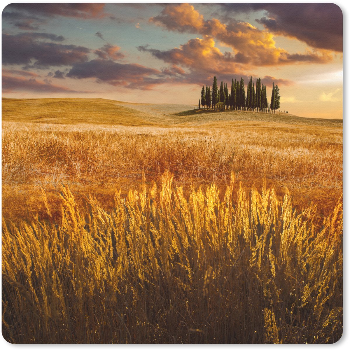 Muismat 30x30 cm - Mousepad Toscane - Italië - Landschap - Muismatten