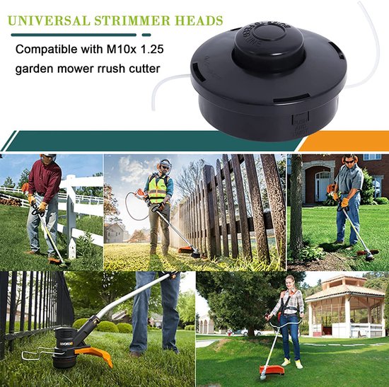 Geschikt voor Strimmerkoppen, vervangende universele benzine strimmer spoelkop compatibel met M10x 1.25 tuinmaaier bosmaaier (2 pakketten) van Merkloos	 — afbeelding 4