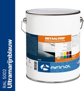 Afinol Metaalverf Ultramarijnblauw (RAL 5002) 5 liter - Metaal verf - Metaallak - Metaalverf buiten - Roestwerend - Stoot-, Kras- en Slijtvast - In meer dan 9.000 kleuren