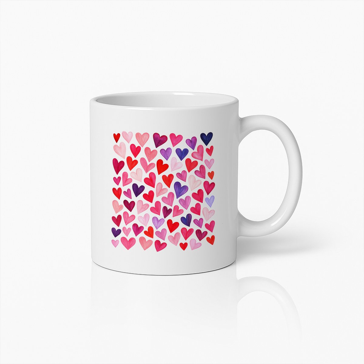Kleurrijke Hartpatroon Koffiemok - Schattig Liefdeshart Ontwerp voor Romantisch Cadeau