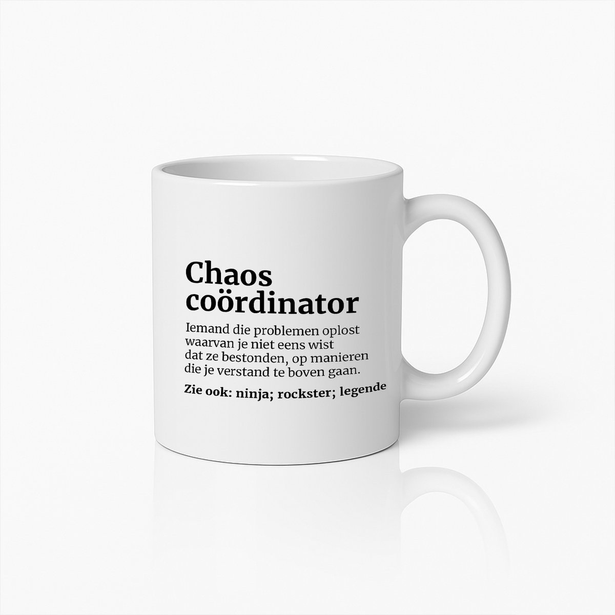 Chaos Coördinator Mok – Grappige Koffiebeker voor Probleemoplossers en Legendes