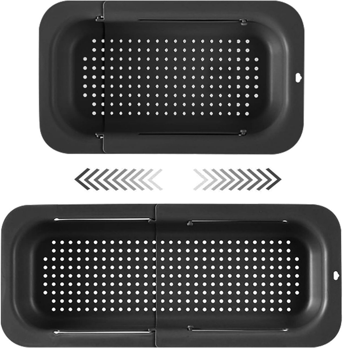 TOVBMUP Afdroogrek en -standaard - Uitneembaar Keukenzeef (34-47cm) - BPA-vrij Plastic Afwasteun met Drainagegaten - Geschikt voor boven spoelbak - 34x19,5x7cm - Opbergbeugel voor Ophanging