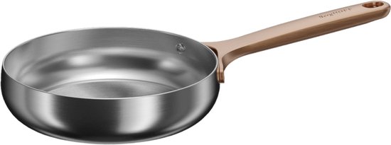 BergHOFF Home Koekenpan Ø 20 cm – RVS Braadpan – PFAS-Vrije Bakpan – Geschikt voor Inductie, Gas, Elektrisch en Keramisch – Ovenbestendige tot 250 °C en Vaatwasserbestendige Pan – Warm Blush