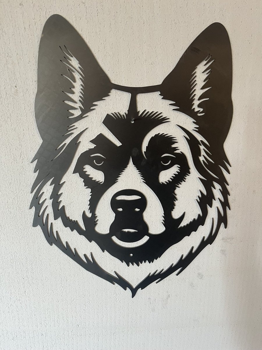 Metalen Hond - Akita - Wanddecoratie Cortenstaal