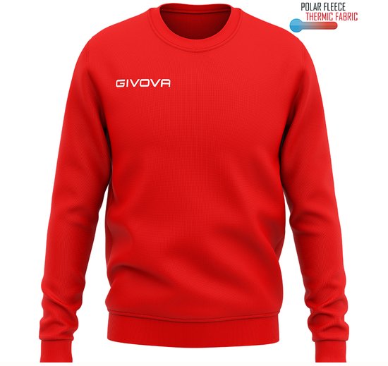 Rode GIVOVA sweater met lange mouwen, van thermisch polaire fleece.