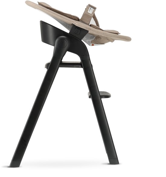 Chaise haute de Luxe Deryan avec transat - Chaise haute évolutive - Pliable - Zwart - Avec transat Nougat