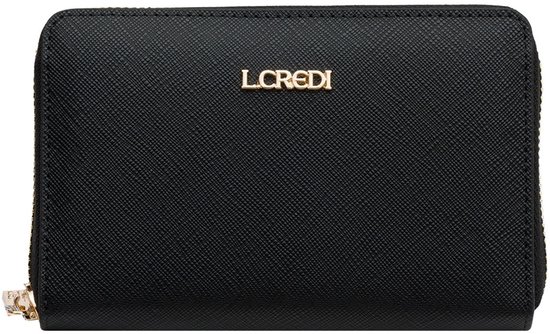L.CREDI Porte-monnaie Poema Zip Around Wallet Black Noir