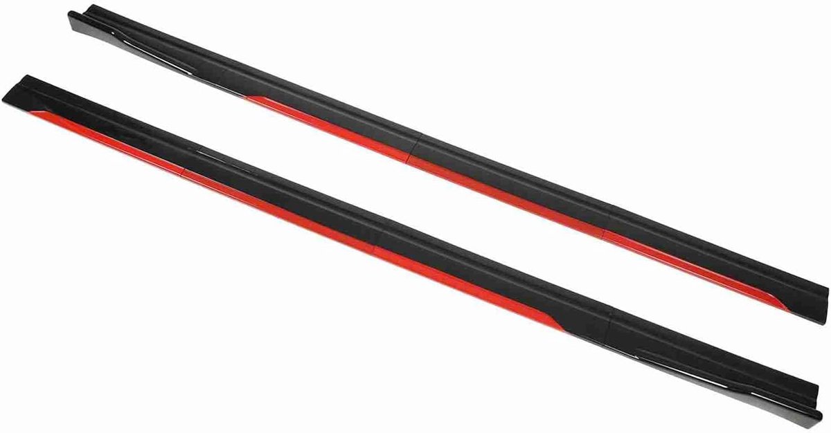 Image of 8 STUKS Auto Zijrok - Styling Helder Zwart Rood Trim - Splitters Diffuser Winglet Universeel voor Corolla - Verminder Splash en Verbeter Aerodynamica