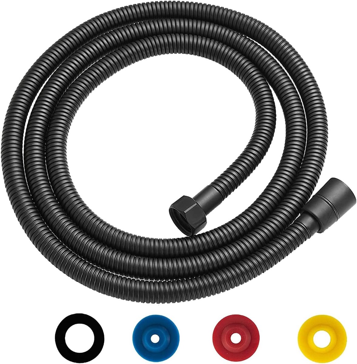 Ibenzoa® Doucheslang van roestvrij staal met antiknikbescherming en waterbesparende technologie, 2 meter lang