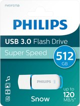 Philips FM51FD75B USB Stick - 512 GB - Snow Edition Ocean Blue - 3.0 USB Type-A 3.2 Gen 1 (3.1 Gen 1) - Wit