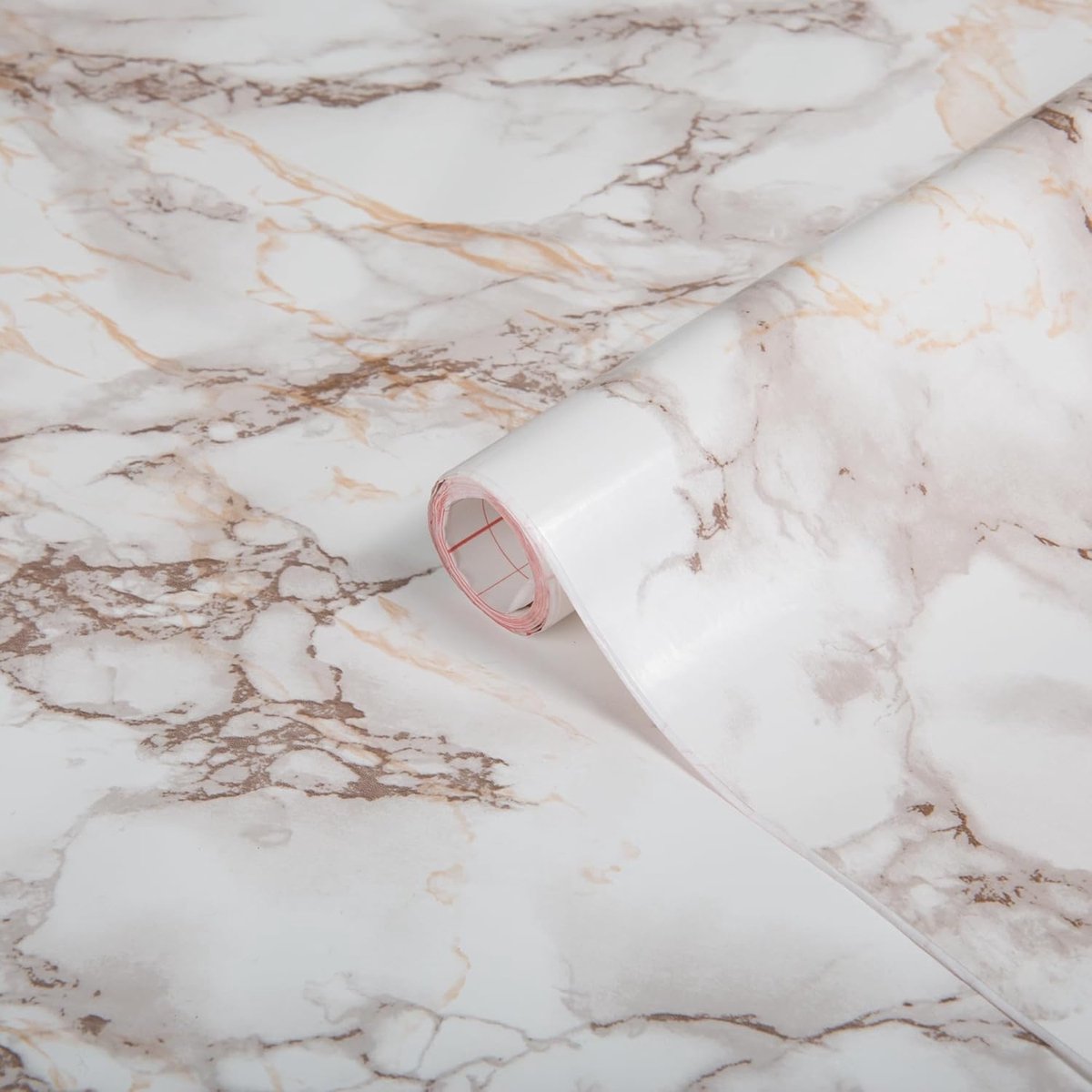 Imperatoris - Plakfolie Meubelfolie - 45 cm x 2 m - Plakfolie Marmer - Beschermingsfolie voor Meubels - Zelfklevend voor Keukenkastjes - Decoratiefolie - Plakplastic - Decoratieve Folie - Cortés Bruin