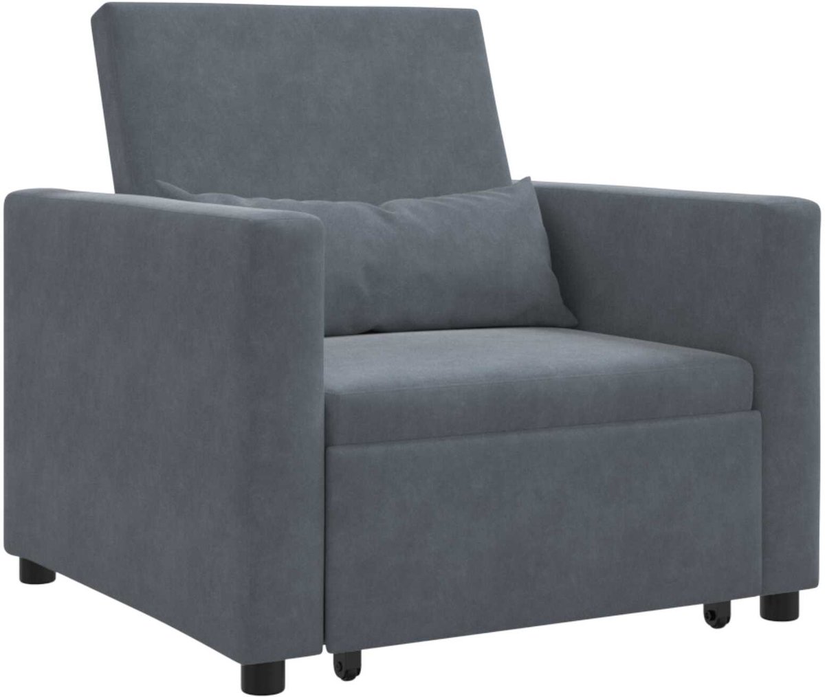 Slaapstoel - Uitklapbaar - Slaapbank - Logeerbed - Zetelbed - Slaapfauteuil - Vouwbed - 1 persoons - Zeer comfortabel - 100 kg - Donkergrijs