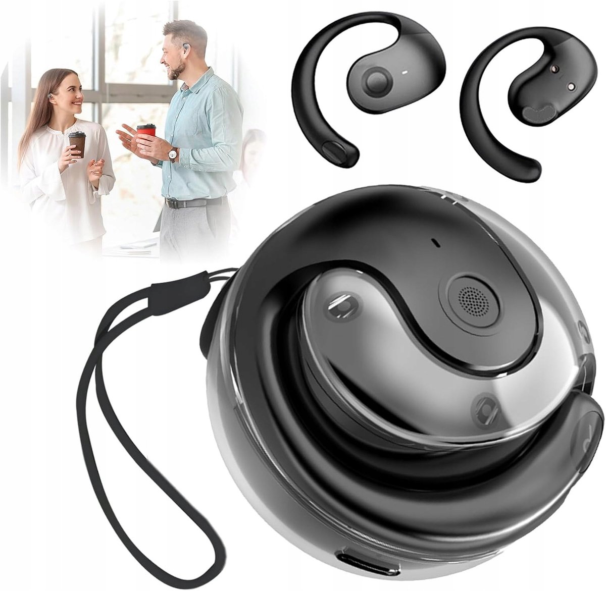 Draadloze AI Vertaalheadset - Multifunctionele vertaalheadset - 139 talen - Bluetooth 5.4 - Ergonomisch ontwerp - Geschikt voor zakelijke reizen, vergaderingen en studie