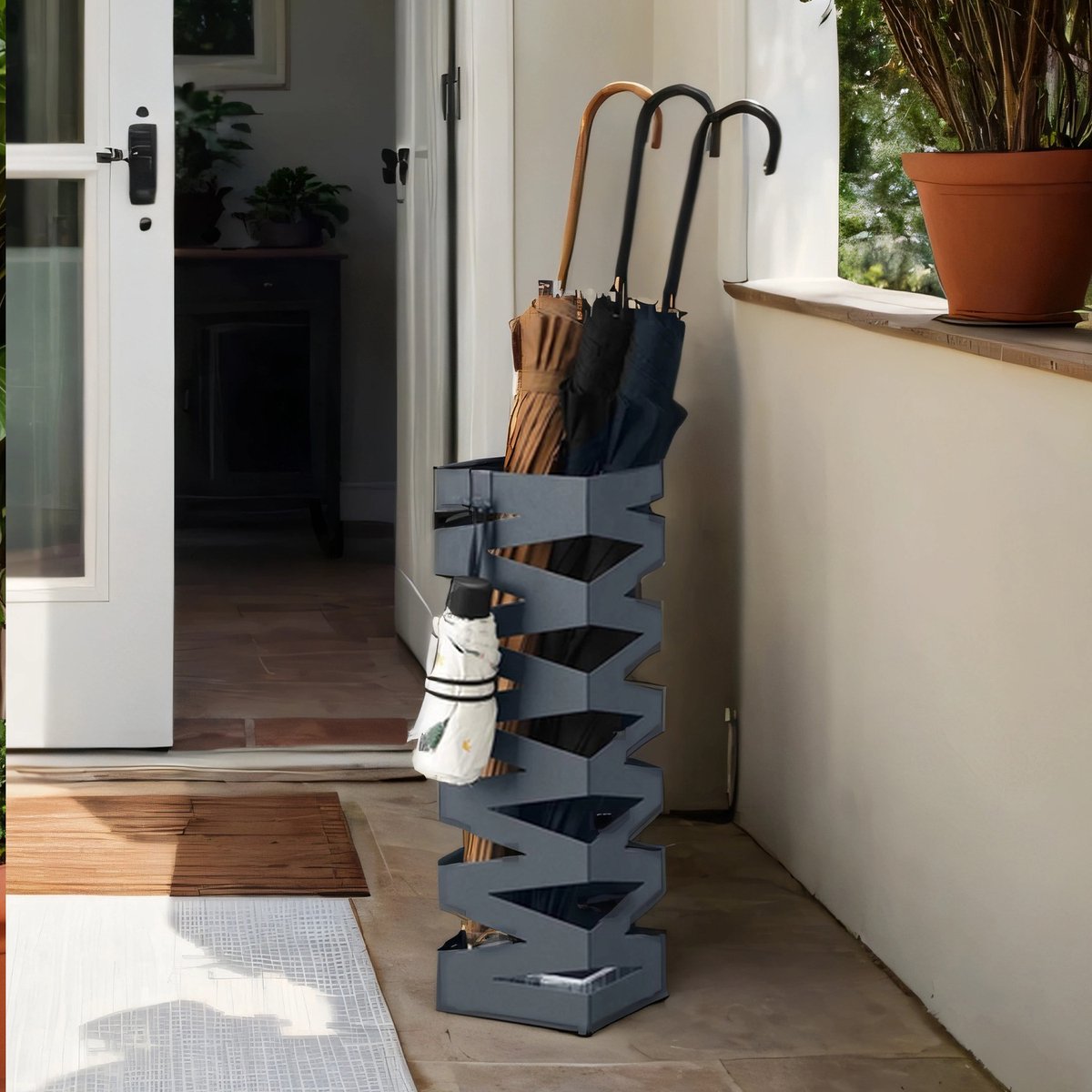 MIRA Home - Paraplubak - Parapluhouder - Lekbak - Paraplu - 15,5x15,5x49 cm