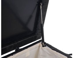 Poly-rattan kussenbox MCW-D88, tuinkist kussenbox kist ~ Premium zwart, 51x100x50cm 170l