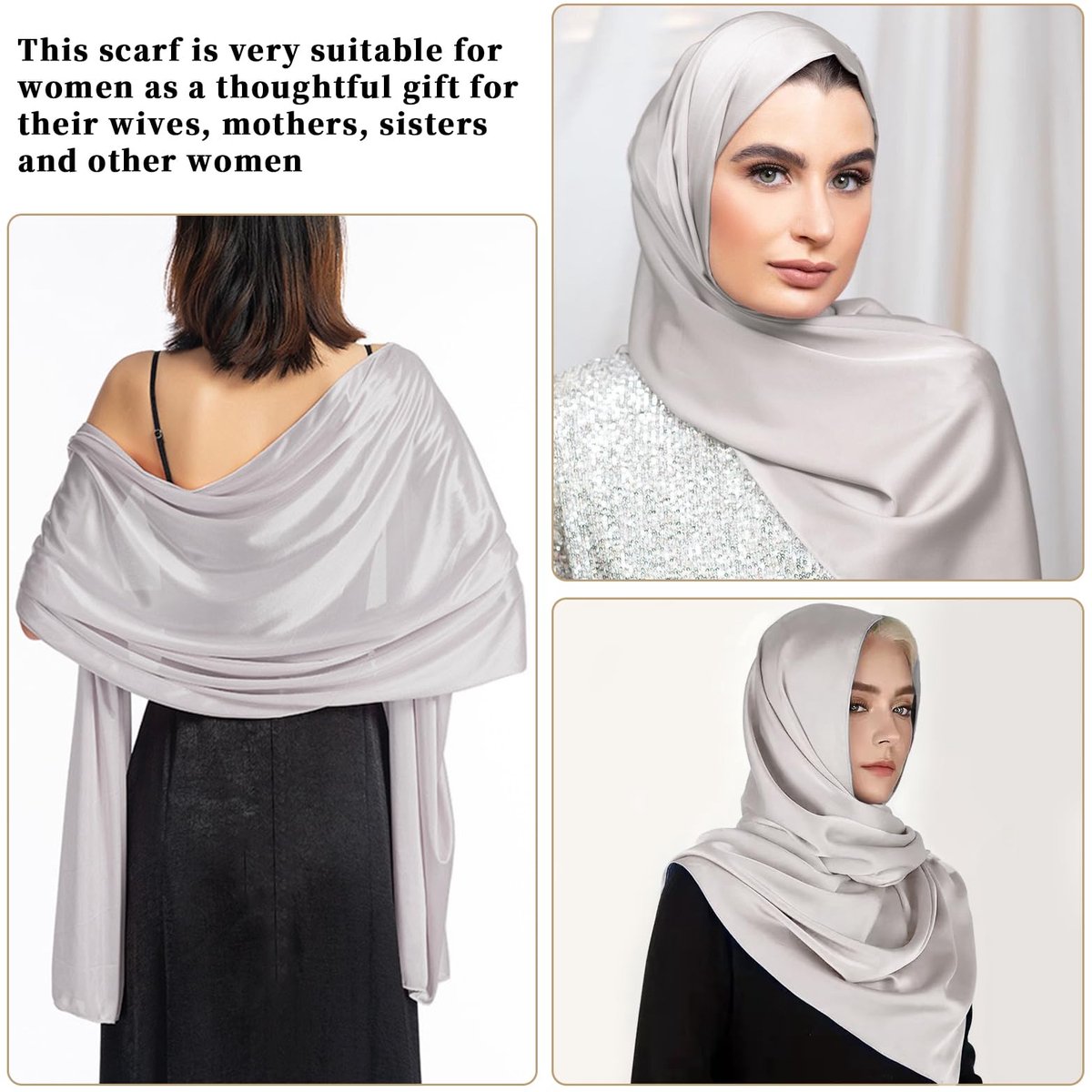 GIBZ Vrouwen chiffon sjaal dunne en lange wraps zacht voor bruiloft