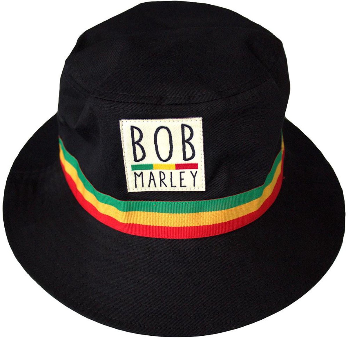 Bob Marley - Tricolor Stripes Bucket hat / Vissershoed - S/M - Zwart