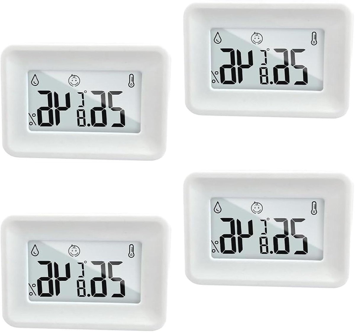 Allecto Plus - Hygrometer thermometer 4-pack met LCD display voor broeikas en auto - thuis en kantoor - Celsius (°C) - nauwkeurige metingen.