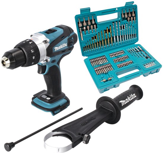 Makita DHP 458 Z accu-klopboormachine 18 V 91 Nm + 102-delige bit- en boorset - zonder accu, zonder oplader