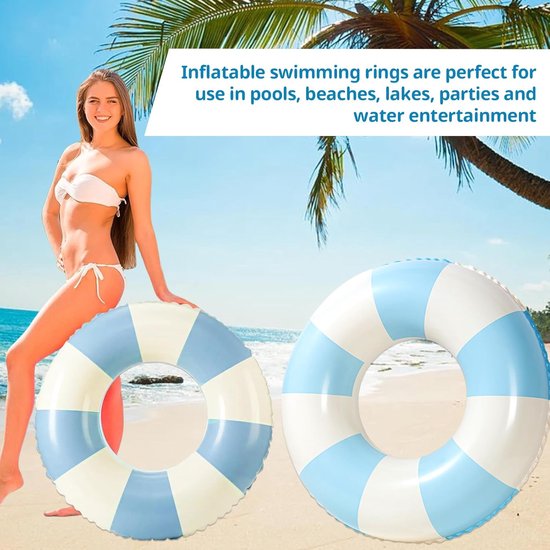 Bouée de natation adulte, matelas gonflable, flotteur de piscine, tube d'anneau de natation pour fête d'été (bleu