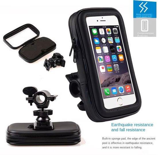 Support de téléphone pour vélo, étanche, universel, adapté aux téléphones jusqu'à 16,5 cm (6,5 pouces), Fietshouder sur le volant support de téléphone moto