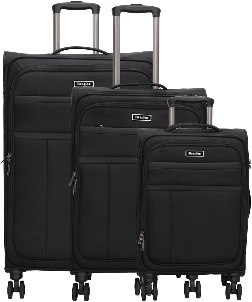 Beagles Luanco Koffer 20-24-28 Inch - Kofferset - TSA Slot - Reizen - Travel - Zwart