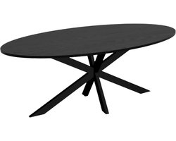 Eettafel ovaal 210cm Rato zwart ovale tafel MDF eetkamertafel