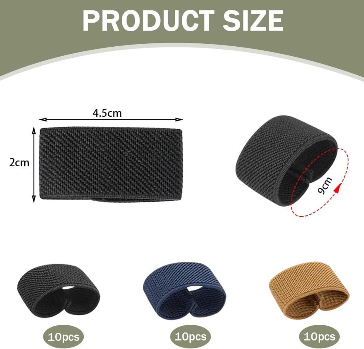 TRKETK 30 Stuks Riemlussen voor Broeken Elastische Riemhouders Rugzak Riemhouder Nylon Webbing Buitenshuis Houders Riemen voor Bevestiging Riem Rugzakken Slingers