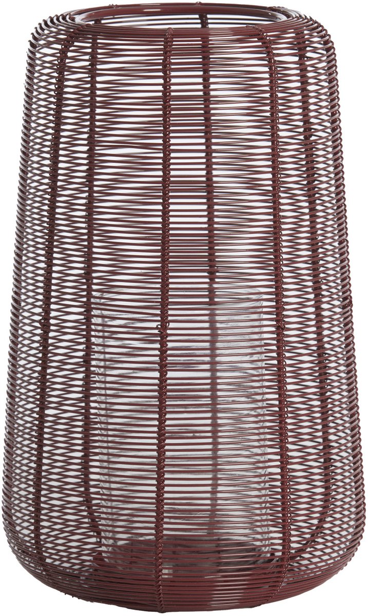 windlicht ADETA glans bordeaux met glas – Ø19,5x30 cm