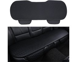 Waterproof Auto Zitkussen - Universele Zitkussens - Voorkant en Achterkant Stoelhoezen - Auto Stoelbeschermer - PU Leer - Zwart (1 Achterbank)