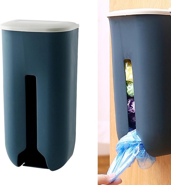 Boodschappentasdispenser - Eenvoudige Installatie - Plastic Zakhouder voor Handig Opbergen en Sorteren van Tassen - Donkerblauw - Ideaal voor Thuisgebruik van Merkloos	 — afbeelding 5