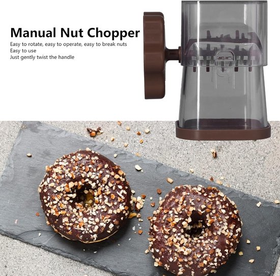Handmatige Notenbreker - Nut Chopper - Hand Crank Noten Crusher voor Amandelen - Hazelnoten - Pecannoten (Bruin) van Relaxdays — afbeelding 3