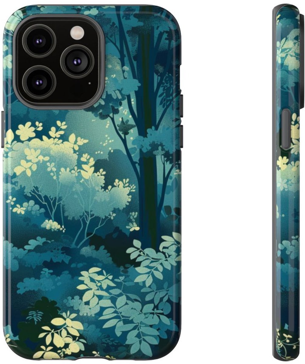 Gloeiende Bosbladeren in Laagjes – Telefoonhoesje Geschikt voor iPhone 14 Pro Max