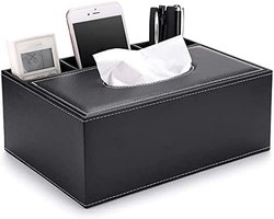 EXCITAT Tissue Box - Rechthoekige tissue box - Servetten opbergdoos - Geschikt voor restaurants, kantoren, huizen, auto's, hotels - Zwart