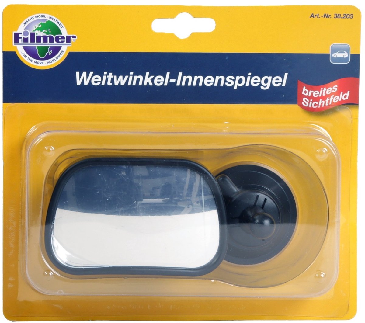 Filmer Brede binnenspiegel met zuignap