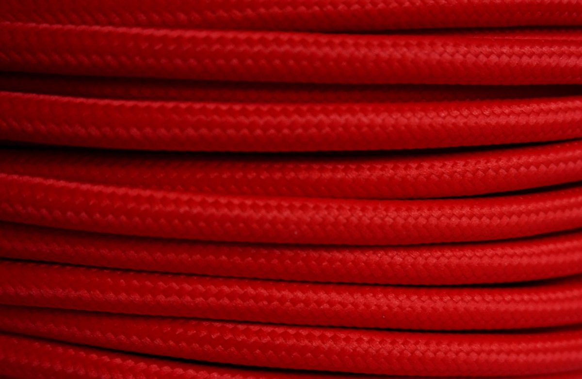 Textielstroomkabel 3x0,75mm² rood