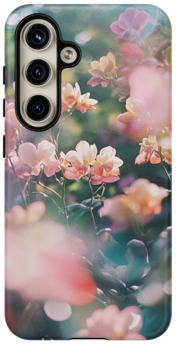 Zachte Roze en Witte Bloemen – Telefoonhoesje Geschikt voor Galaxy S25 Ultra